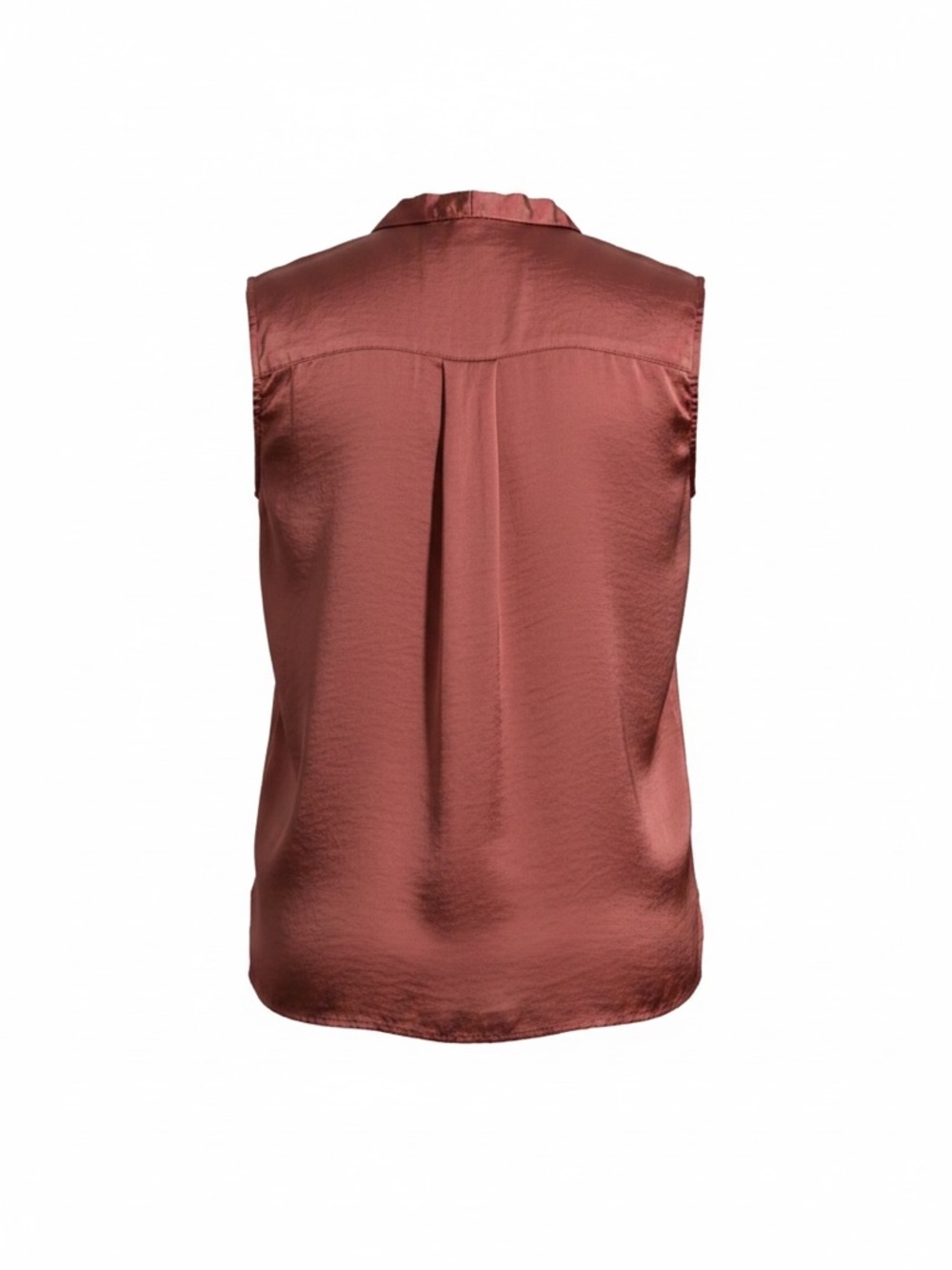 Elementz Sleeveless Satin Blouse XL | Rust Copper Silky Top - Picture 2 of 5